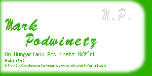 mark podwinetz business card